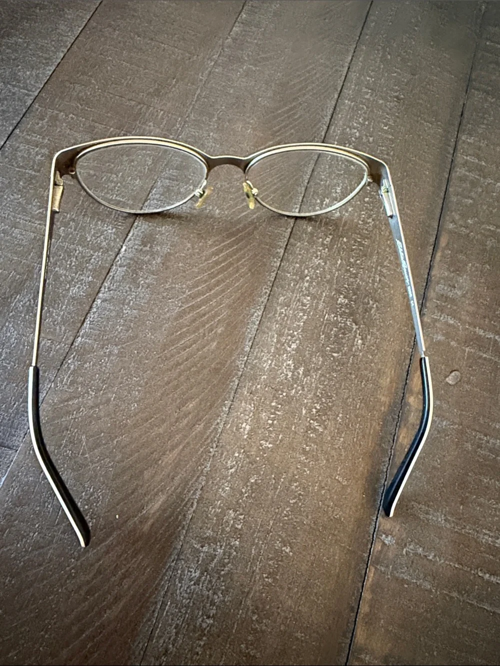 Eddie Bauer Black Metal Frame 8350 Glasses with Silver Patterned Temples